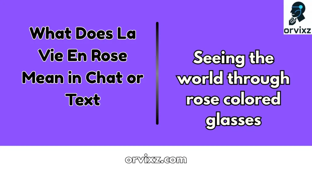 What Does La Vie En Rose Mean in Chat or Text