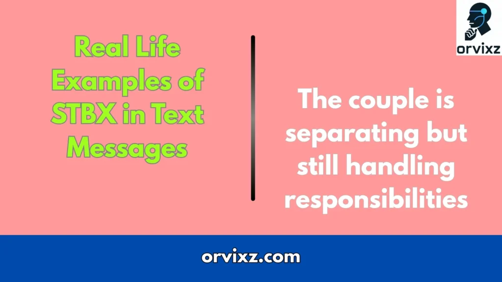 Real Life Examples of STBX in Text Messages